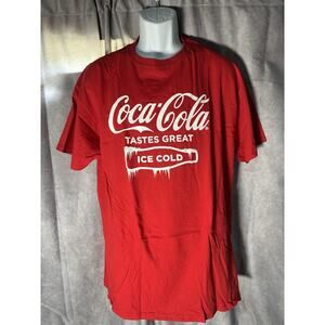 Coca-Cola Red T-shirt Tee Size XL Tastes Great Ice Cold 100% Cotton